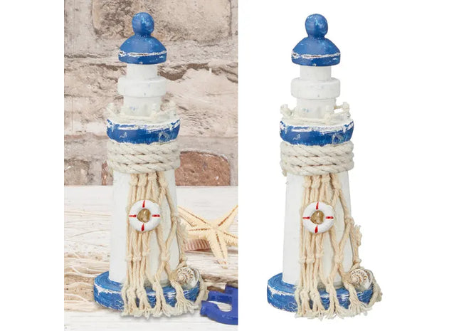 Dekorativer Mini-Leuchtturm, Maritime Tischdeko, ca. 12,5 cm Hoch TK Gruppe® Grosshandel 