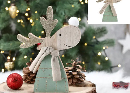 Dekorativer Rentierkopf aus Holz - 20cm Höhe - Rustikale Weihnachtsdekoration TK Gruppe® Grosshandel 