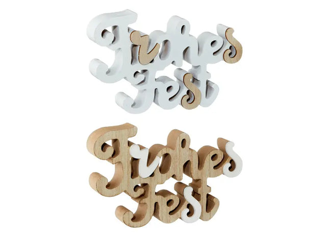 Dekorativer Schriftzug Frohes Fest, ca. 17x10 cm TK Gruppe® Grosshandel 