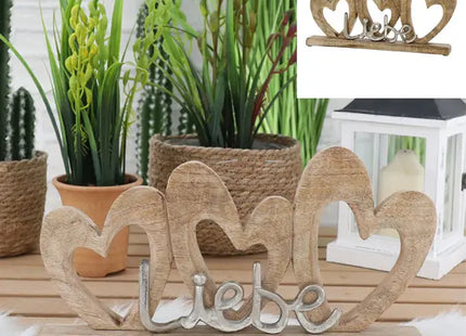 Dekorativer Schriftzug 'Liebe' auf Sockel, ca. 40cm Länge - Romantische Deko TK Gruppe® Grosshandel 
