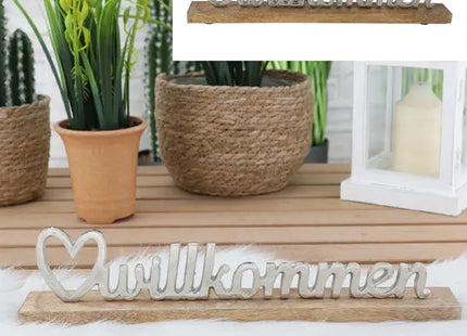 Dekorativer Schriftzug 'Willkommen', 40cm Breit, Eingangsbereich TK Gruppe® Grosshandel 