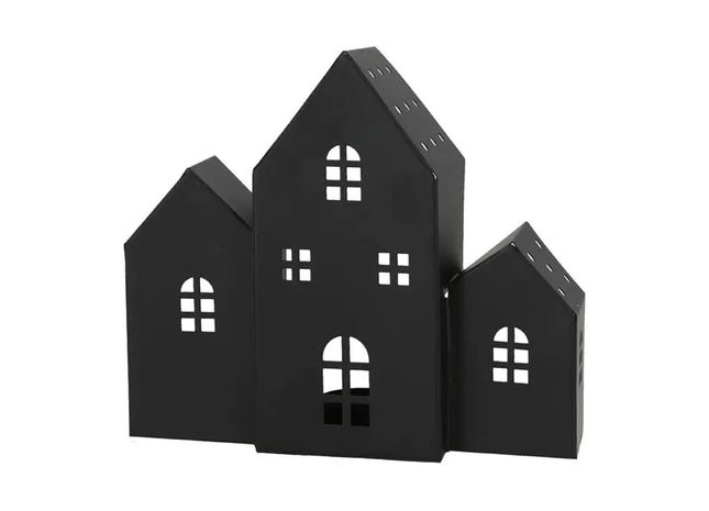 Dekorativer Teelichthalter in Hausform, 18x20 cm, Stimmungsvolle Kerzenbeleuchtung TK Gruppe® Grosshandel 