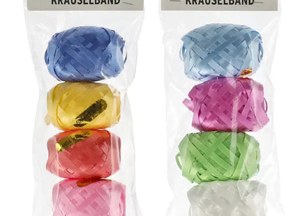 Dekoratives Kräuselband im 4er Set - 2 Farben pro Rolle, ideal für Geschenke und Dekoration TK Gruppe® Grosshandel 