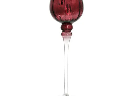 Dekoratives Windlicht auf Fuß, beere, Größe XL, 35cm Höhe – Stilvolle Beleuchtung für Haus & Garten TK Gruppe® Grosshandel 