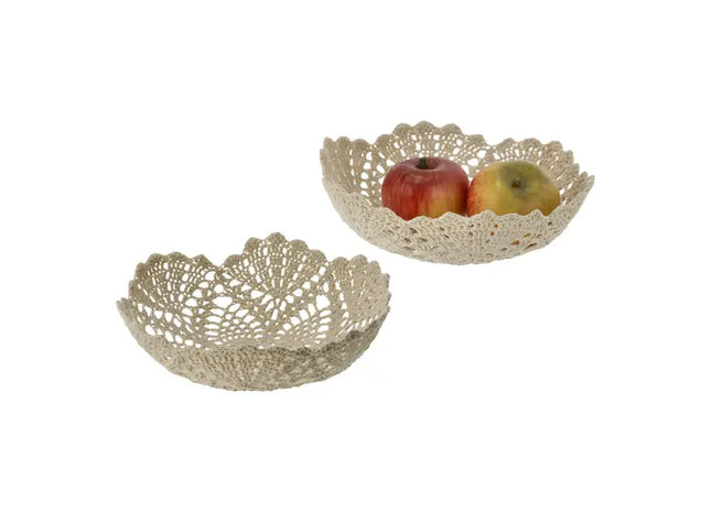 Dekoschale Makramee, ca. 30 cm Durchmesser – Moderne Boho-Schale | Rustikale Makramee-Aufbewahrung TK Gruppe® Grosshandel 