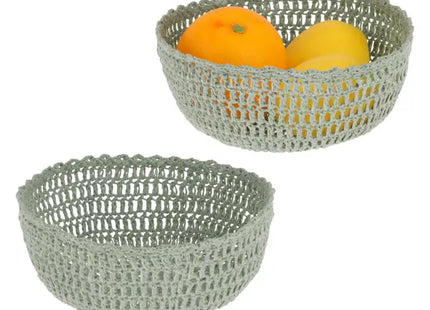 Dekoschale Makramee, rund, ca. 25 cm Durchmesser – Stilvolle Boho-Schale | Natürliche Aufbewahrung TK Gruppe® Grosshandel 