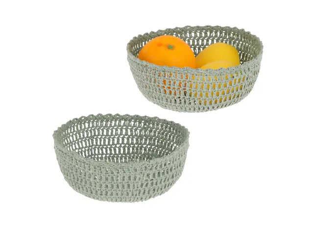 Dekoschale Makramee, rund, ca. 25 cm Durchmesser – Stilvolle Boho-Schale | Natürliche Aufbewahrung TK Gruppe® Grosshandel 