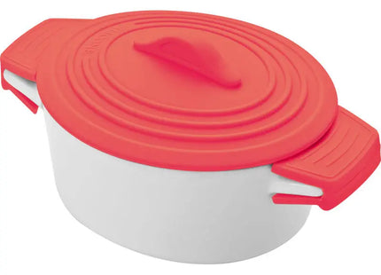 Delhi Porzellantopf mit Silikondeckel, 500 ml - Feuriges Rot TK Gruppe® Grosshandel 