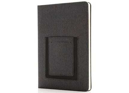 Deluxe A5 Tagebuch mit integrierter Telefontasche - Elegantes Schwarz TK Gruppe® Grosshandel 