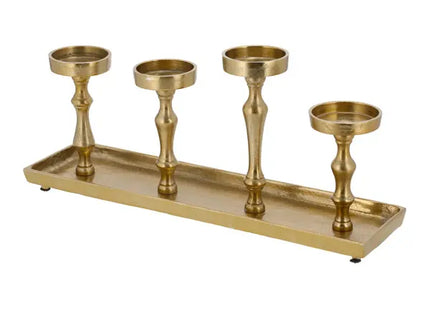 Deluxe Adventsleuchter aus Aluminium in Gold, ca. 54 cm TK Gruppe® Grosshandel 