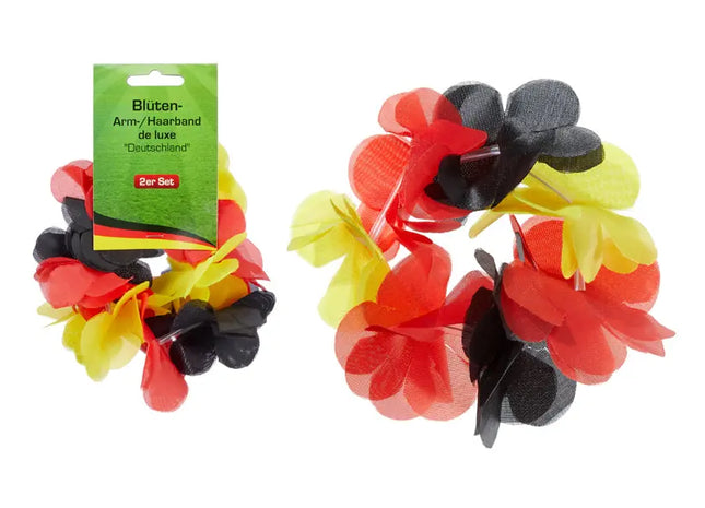 Deluxe Blüten-Arm- und Haarband im Deutschland-Design, Vielseitig Einsetzbar TK Gruppe® Grosshandel 