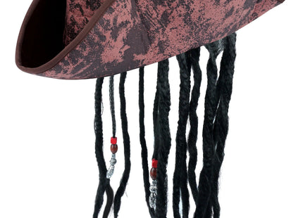 Deluxe Kinder-Piratenhut braun mit Haaren | Luxuriöses Piraten-Kostümzubehör für Kinder TK Gruppe® Grosshandel 