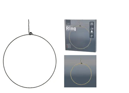 Deluxe LED Außenring in Schwarz mit 180 LEDs, Durchmesser 37cm TK Gruppe® Grosshandel 