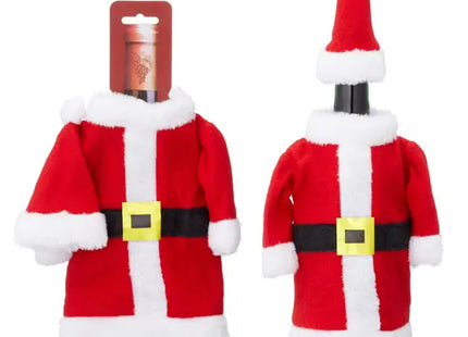 Deluxe Santa Flaschenverkleidung, Festliches Design, 2-teilig, 32cm TK Gruppe® Grosshandel 
