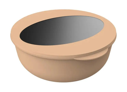 Deluxe ToGo Food Bowl 2.2L in Durable Brown and Transparent - Large, Versatile Container TK Gruppe® Grosshandel 