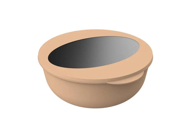 Deluxe ToGo Food Bowl 2.2L in Durable Brown and Transparent - Large, Versatile Container TK Gruppe® Grosshandel 