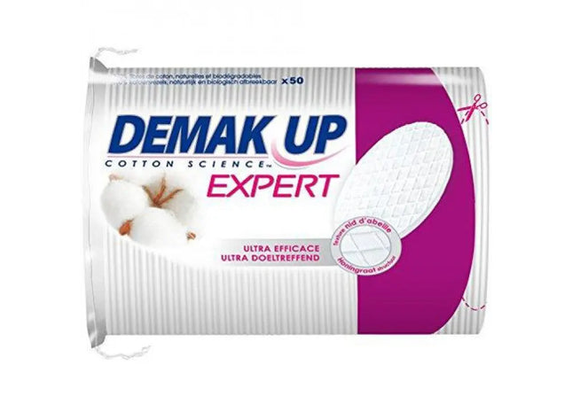 Demak Up Expert Duo+ Oval Wattepads 50 Stück - Hochwertige Abschminkpads mit Zwei Oberflächen TK Gruppe® Grosshandel 