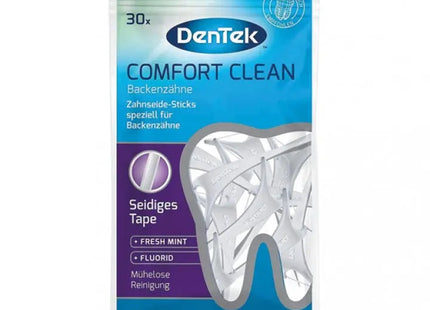 DenTek Comfort Clean Zahnseiden-Sticks, 30 Stück, Sanft zu Zahnfleisch TK Gruppe® Grosshandel 