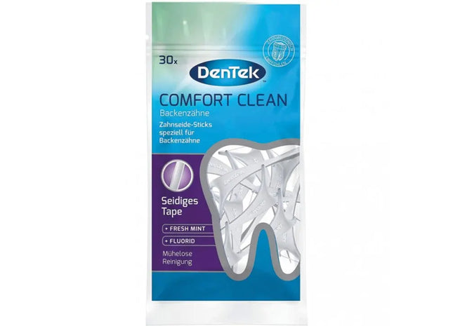 DenTek Comfort Clean Zahnseiden-Sticks, 30 Stück, Sanft zu Zahnfleisch TK Gruppe® Grosshandel 