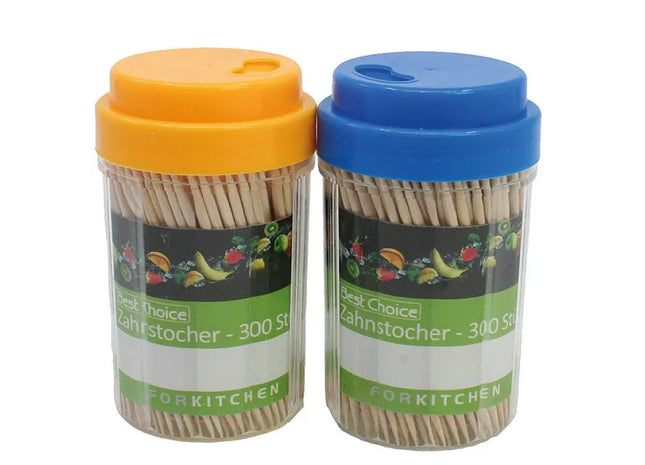 Dentalstäbchen 300 in einem Spenderdöschen 7x4cm, bunte Farben. TK Gruppe® Grosshandel 