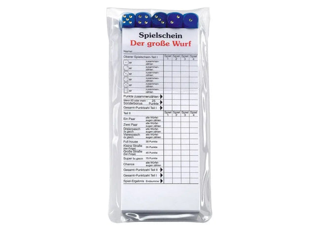 Der große Wurf Würfelspiel im blauen Etui - Spannend und unterhaltsam TK Gruppe® Grosshandel 