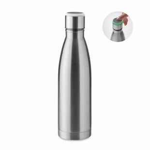Dereo 500 ml Doppelwandige Flasche - Mattsilber, Isolierflasche für heiße und kalte Getränke TK Gruppe® Grosshandel 