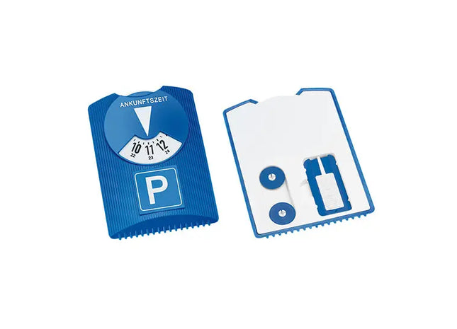 Design-Parkscheibe mit zwei Chips in Blau-Weiß – Stilvoll & Nützlich TK Gruppe® Grosshandel 