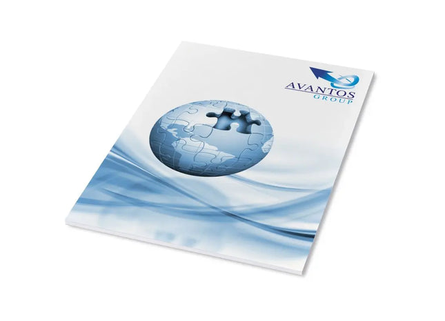 Desk-Mate A4 Notizblock mit Wickelumschlag - Weiß, 50 Blatt - Ideal für Unterwegs TK Gruppe® Grosshandel 
