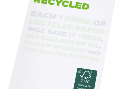 Desk-Mate A7 Recyceltes Notizheft Weiß, 25 Blatt – Ideal für Unterwegs TK Gruppe® Grosshandel 