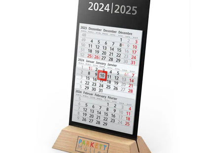 Desktop 3 Wood inkl. Siebdruck-Digital - Hellgrau, Rot, Schwarz, Moderner Schreibtisch-Organizer TK Gruppe® Grosshandel 