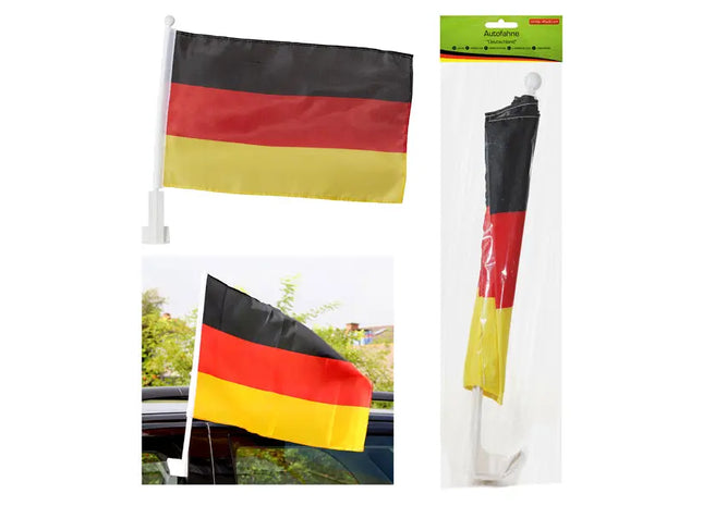 Deutschland Autofahne mit Breitem Stabilen Stab – Langlebige Fahrzeugdekoration TK Gruppe® Grosshandel 