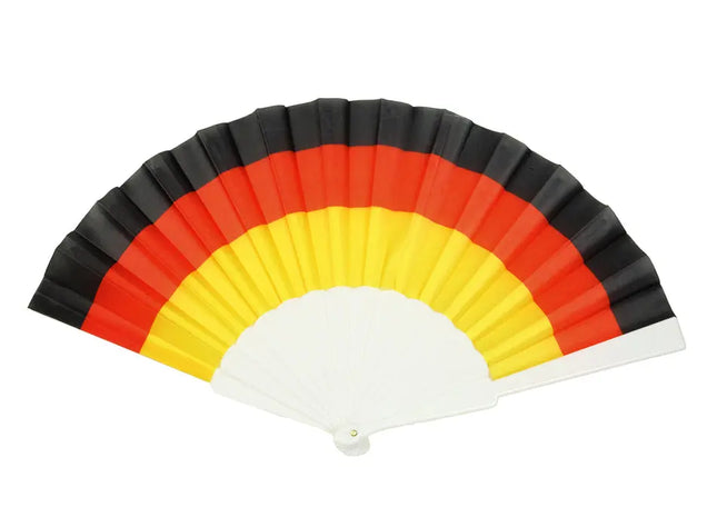 Deutschland Fächer, Patriotisches Accessoire, ca. 23 cm, Nationalfarben TK Gruppe® Grosshandel 