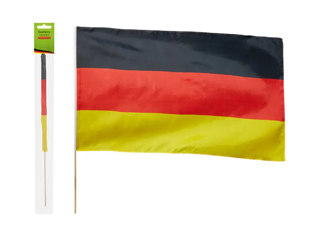 Deutschland Stabfahne, Großformat 90x150 cm – Robust für Außenbereich TK Gruppe® Grosshandel 