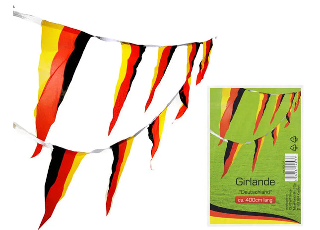 Deutschland Wimpelkette, 12 Wimpel, 4 Meter Länge – Ideal für Feiern TK Gruppe® Grosshandel 