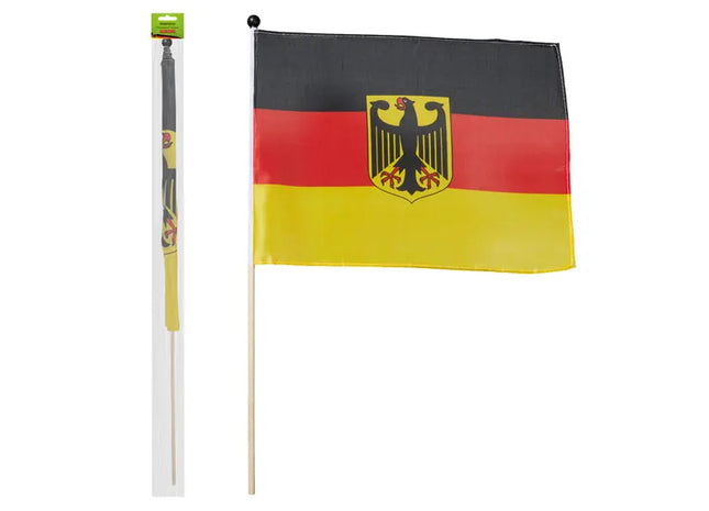 Deutschlandfahne mit Adler - Robuste Handfahne 30x45 cm TK Gruppe® Grosshandel 