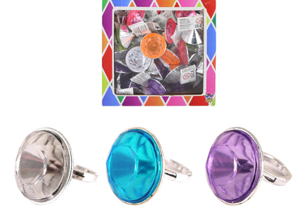 Diamantring 4 x 3,1 cm – Erhältlich in 6 verschiedenen Farben – Modischer Schmuck für jeden Anlass TK Gruppe® Grosshandel 