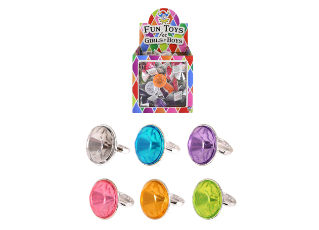 Diamantring 4 x 3,1 cm – Erhältlich in 6 verschiedenen Farben – Modischer Schmuck für jeden Anlass TK Gruppe® Grosshandel 