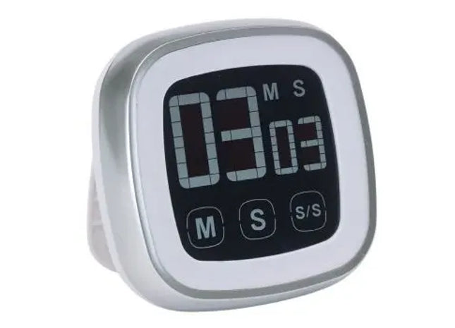 Digitaler Küchentimer TOUCHNCOOK - Silber & Weiß, Präzises Timing für perfektes Kochen TK Gruppe® Grosshandel 