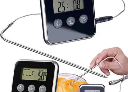 Digitales thermometer mit thermosonde zum braten von fleisch rauchküche timer lcd alarm