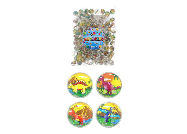 Dino Ball Jet 3,3 cm - 4 sortierte Farben, Dinosaurier-Themen Sprungbälle TK Gruppe® Grosshandel 