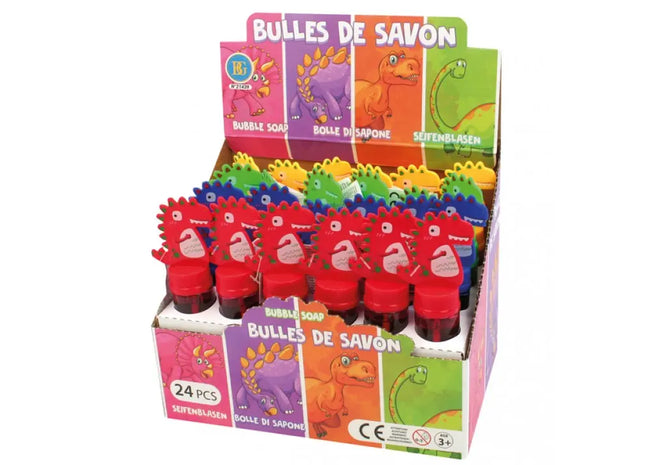Dinosaur Bubble Solution 35ml, 14cm Wand - Assorted Colors in Pack of 24 Presentation Cases TK Gruppe® Grosshandel 