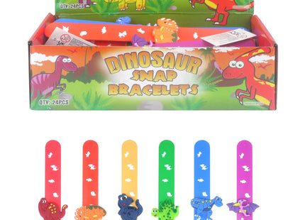 Dinosaurier-Armband mit Schnappverschluss, 23 cm x 2,5 cm, 6 verschiedene Muster – modisches Armband für Kinder TK Gruppe® Grosshandel 