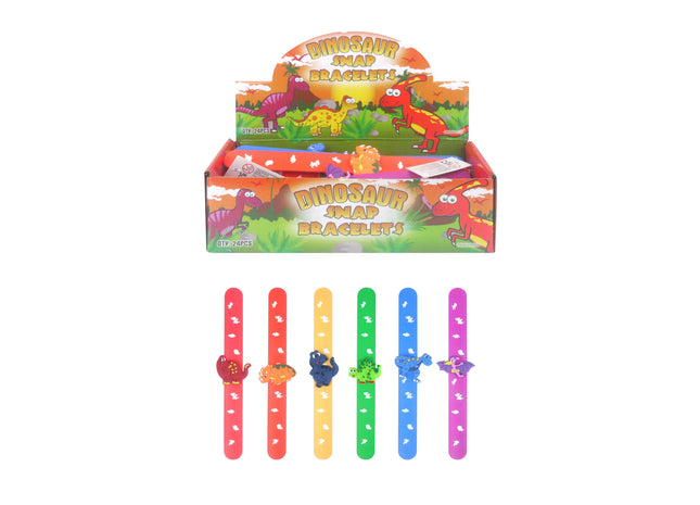 Dinosaurier-Armband mit Schnappverschluss, 23 cm x 2,5 cm, 6 verschiedene Muster – modisches Armband für Kinder TK Gruppe® Grosshandel 