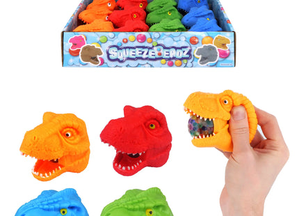 Dinosaurier Kopf Knete Mit Perlen, 9cm - Spielzeug in 4 Farben, 3 Varianten TK Gruppe® Grosshandel 