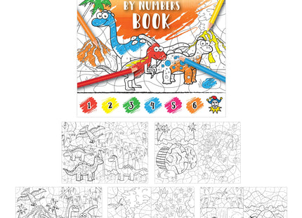 Dinosaurier-Malbuch nach Zahlen, 10,5 x 14,5 cm, 16 Seiten – lehrreiches Malbuch für Kinder TK Gruppe® Grosshandel 
