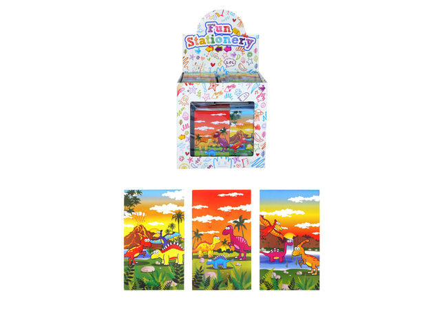 Dinosaurier Notizbuch, 9,3 x 5,5 cm, sortierte Designs, Taschenformat, Kinder-Schreibwaren TK Gruppe® Grosshandel 