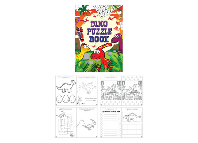 Dinosaurier Rätselbuch Für Kinder, 16 Seiten, 10,5 x 14,5 cm, Lernspaß & Spiele TK Gruppe® Grosshandel 