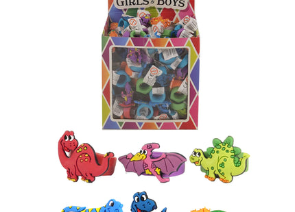 Dinosaurier-Ring, 2x3 cm, 6er-Set in verschiedenen Designs - Kinderschmuck für Partys & Verkleidungen TK Gruppe® Grosshandel 