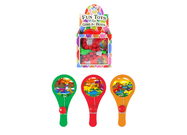 Dinosaurier-Schläger und Ball-Set, 12 cm, 3 Designs, 3 Farben, Outdoor-Spielzeug für Kinder TK Gruppe® Grosshandel 