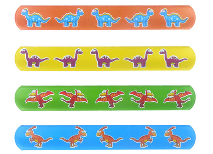 Dinosaurier Snap Armbänder, 22x3 cm, 6 verschiedene Designs - Modische Dino-Armbänder für Kinder TK Gruppe® Grosshandel 